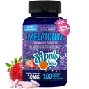 Dippin' Dots Chewable Melatonin 10mg – Melatonin 10 mg Tablets for Adults – Sugar Free – Strawberry Sunset Creme Flavor – Restful Sleep Support Supplement – Kosher, Gluten Free, Vegetarian (100 Count)