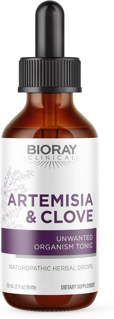 BIORAY Professional Artemisia & Clove - 2 fl oz - Unwanted Organism Removal with Medicinal Mushrooms - Non-GMO, Vegetarian, Gluten Free