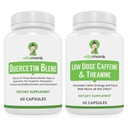 VitaMonk Quercetin Complex + Low Dose Caffeine with L-Theanine Bundle – Immune, Antioxidant & Energy Support – Quercetin 500 mg per Serving (2 Capsules) with Bromelain + 25 mg Caffeine