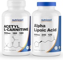 Nutricost Alpha Lipoic Acid 600mg, 240 caps &amp; Acetyl L-Carnitine 500mg, 180 caps