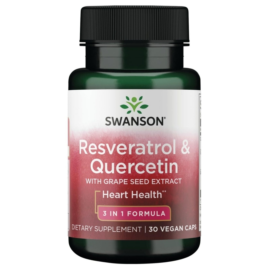Swanson Resveratrol & Quercetin 30 Veg Capsules