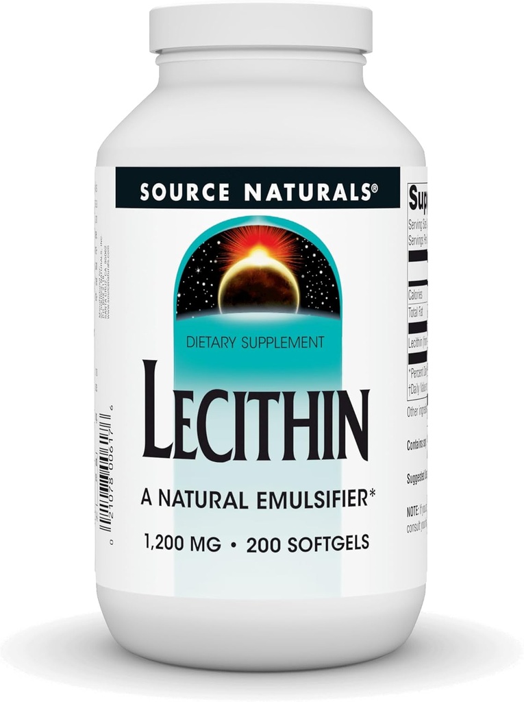 Fuente Naturals Lecithin 1200 mg, Un emulsionante natural - 200 Softgels