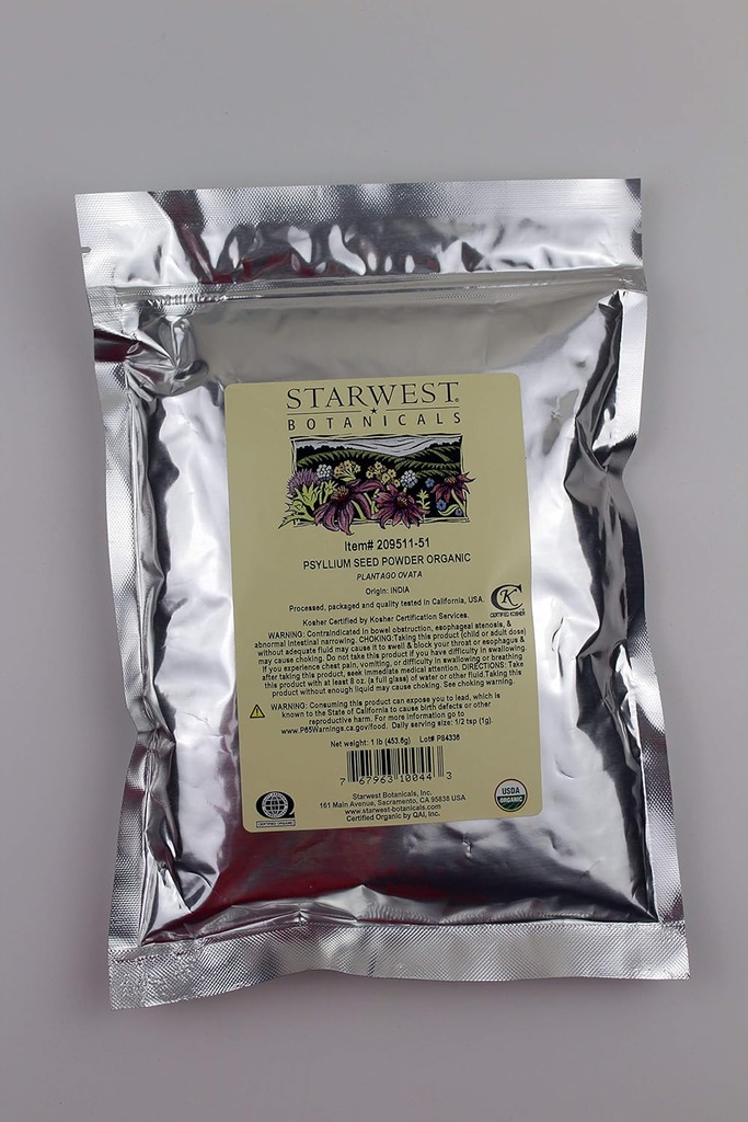 Botánicos de Starwest Psyllium Seed Powder, 1 libra