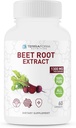 Red Beetroot Extracto 1300mg por Serving – Powdered Beetroot Suplemento - 60 cápsulas - 1 mes – Vegan Friendly - Hecho en Estados Unidos