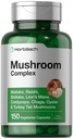 Horbäach Mushroom Complex Capsules | 150 Count | Non-GMO & Gluten Free Supplement | Reishi, Chaga, Lions Mane, Cordyceps, Maitake, Shiitake, Oyster and Turkey