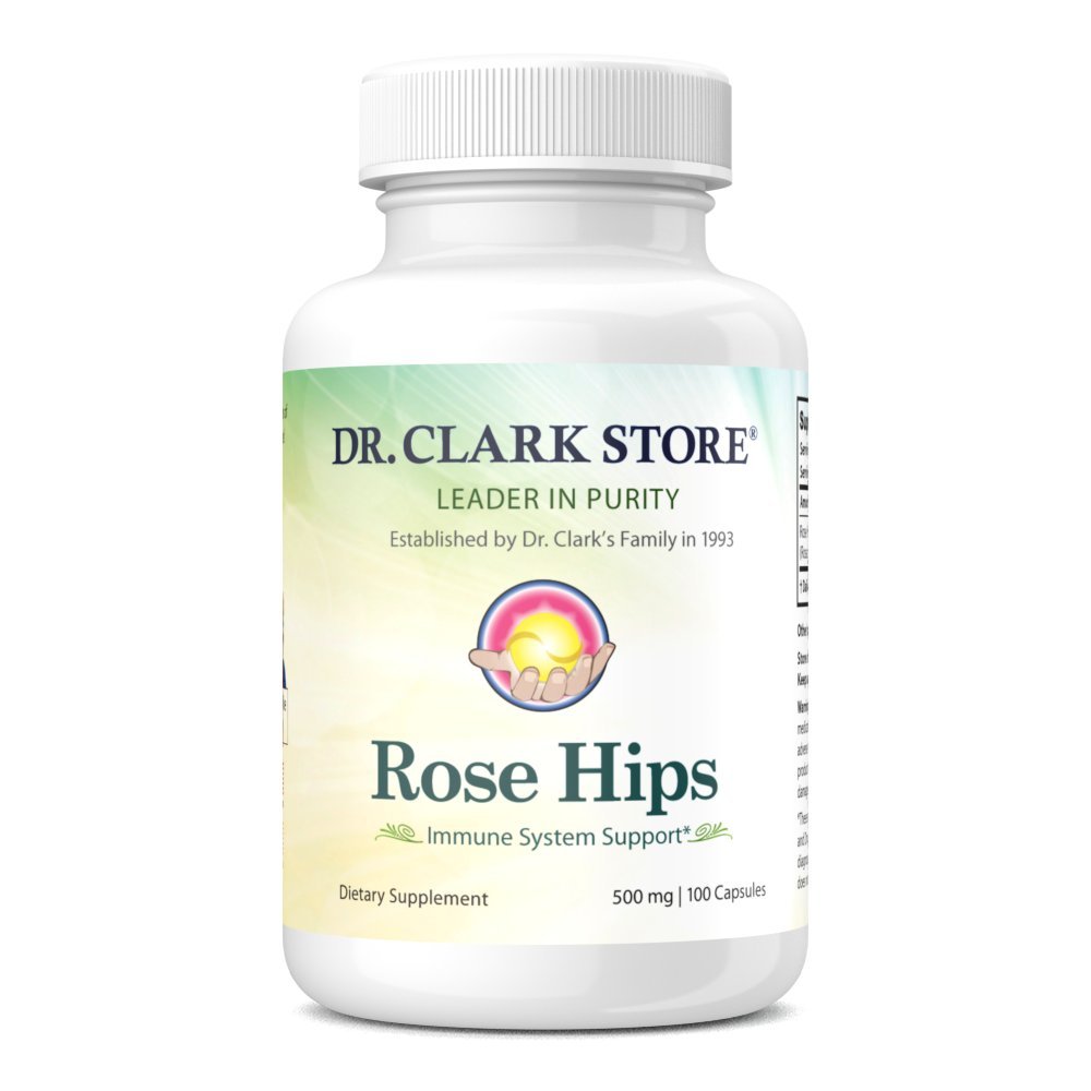Dr Clark Store Rose Hips Supplement, 500 MG, 100 Gelatin Capsules