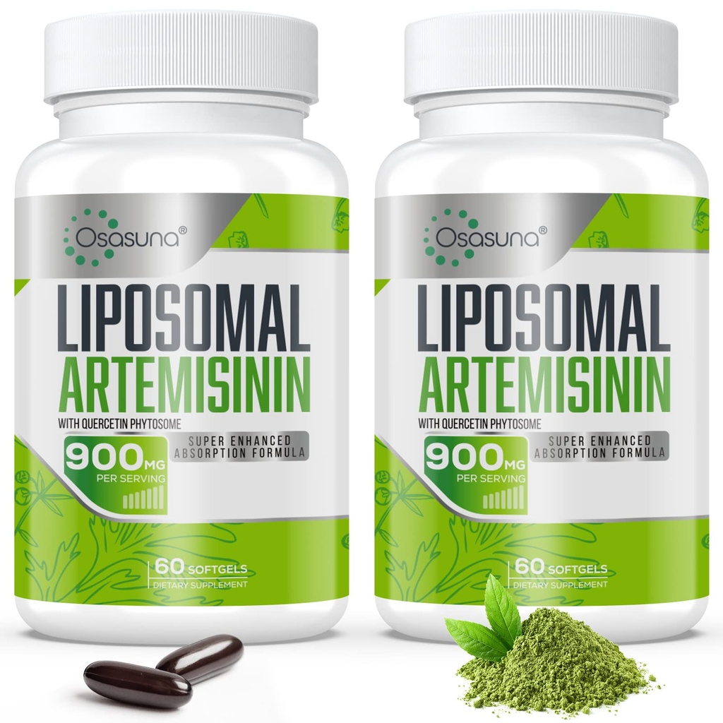 900 mg Liposomal Artemisinin for Maximum Absorption, Sweet Wormwood Extract(Artemisia Annua) with Quercetin Phytosome 200 mg, 120 Softgels