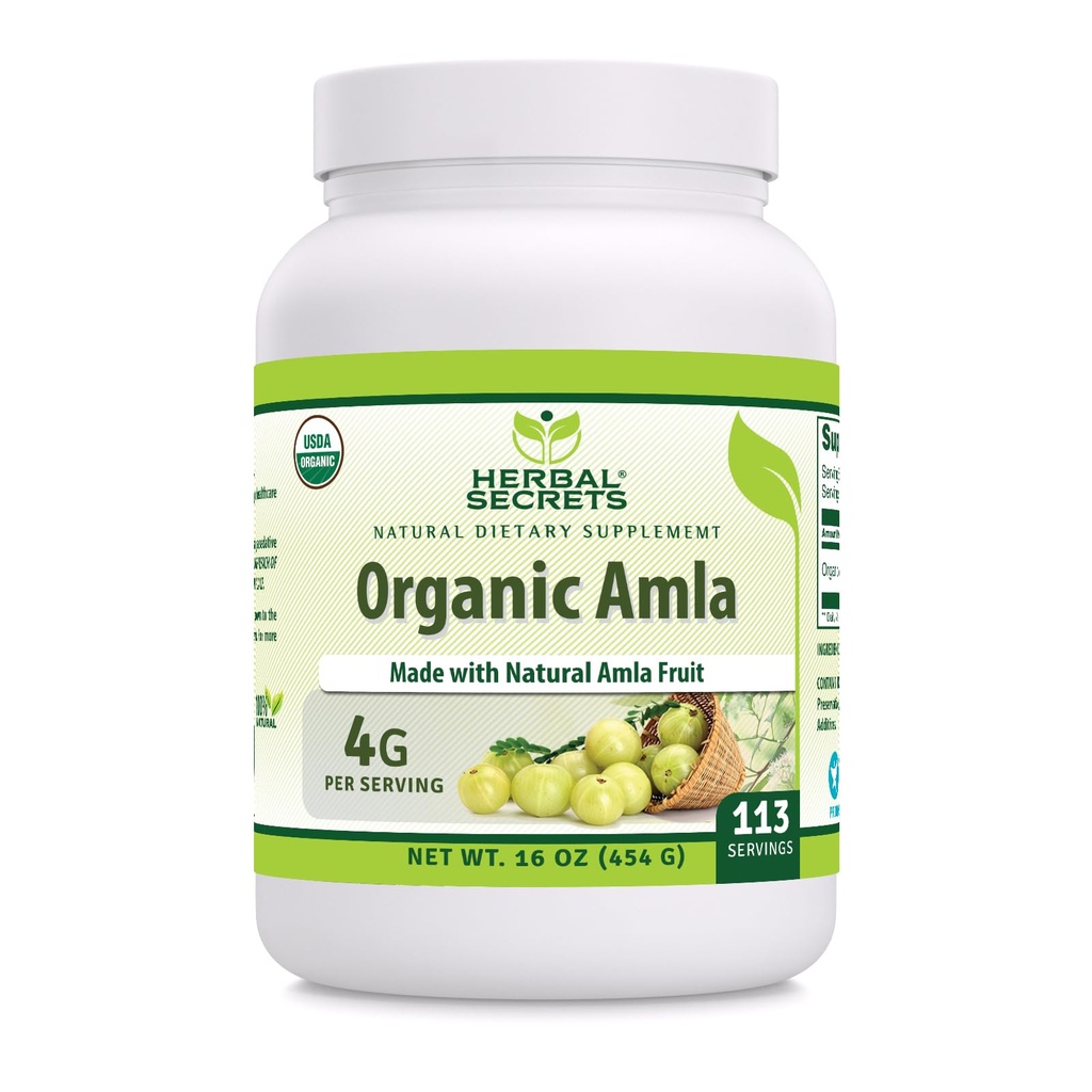 Herbal Secrets Organic Amla Powder 16 Oz | Non-GMO | Gluten Free | Made in USA