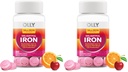 OLLY Delightful Iron Chewable Tablet, Iron Supplement from AB Fortis, Fruit Punch Flavor, 30 or 20 Day Supply - 60 Count (Pack of 2)