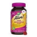 Nature’s Way Alive! Hair, Skin & Nails Gummies with Collagen and Biotin, Advanced Beauty Formula Supplement with Antioxidant Vitamins C & E*, Strawberry Flavored, 60 Gummies