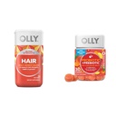 OLLY Ultra Strength Hair Softgels, Supports Hair Health, Biotin, Keratin & Probiotic + Prebiotic Gummy, Digestive Support and Gut Health