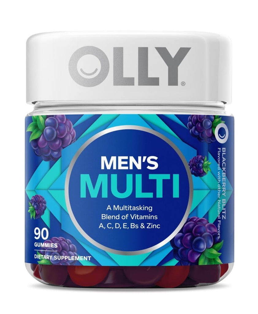 OLLY Gummy Active Immunity+Elderberry 45 Gummies, Men's Multivitamin Gummy Vitamins A, C, D, E, B, Lycopene, Zinc, 90 Count