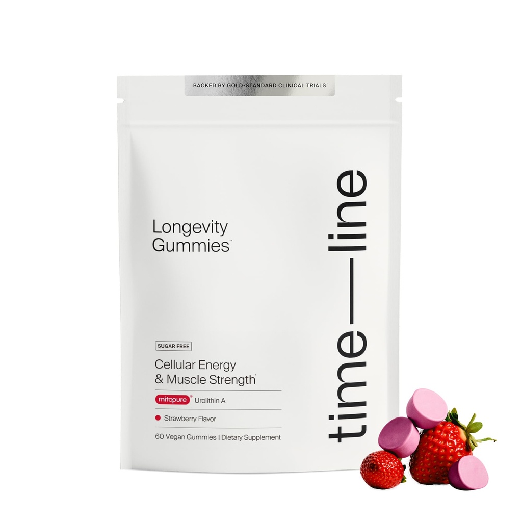 Timeline Mitopure Urolithin A Supplement Gummies - Clinically Proven Support for Healthy Aging Cellular Energy Muscle Strength and Longevity