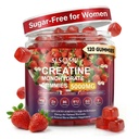 Creatine Gummies for Women, 5000mg Pre-Workout Muscle Strength & Energy Support, 0 Sugar Creatine Gummy with L-Taurine, Zinc, B12 B6, Strawberry Flavor, Vegan - 120 Gummies