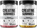 Jacked Factory Creatine Monohydrate Gummies 5g Daily Dose (1g per Gummy) - Creatine Gummy for Men and Women, Vegan-Friendly, Travel-Friendly, Third-Party Tested - 150 Gummies, Watermelon & Lemon