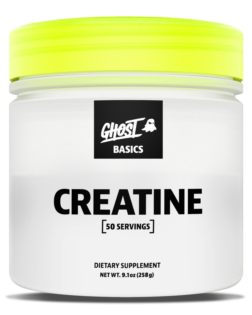 GHOST Basics Creatine Monohydrate Powder for Men &amp; Women – 5G Creapure Creatine Workout Suplemento para la ganancia de músculo – Vegan, Soy Free &amp; Gluten Gratis - 50 Servings