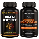 Vital Vitamins Brain Booster 30 ct + Creatine Capsules 120 ct