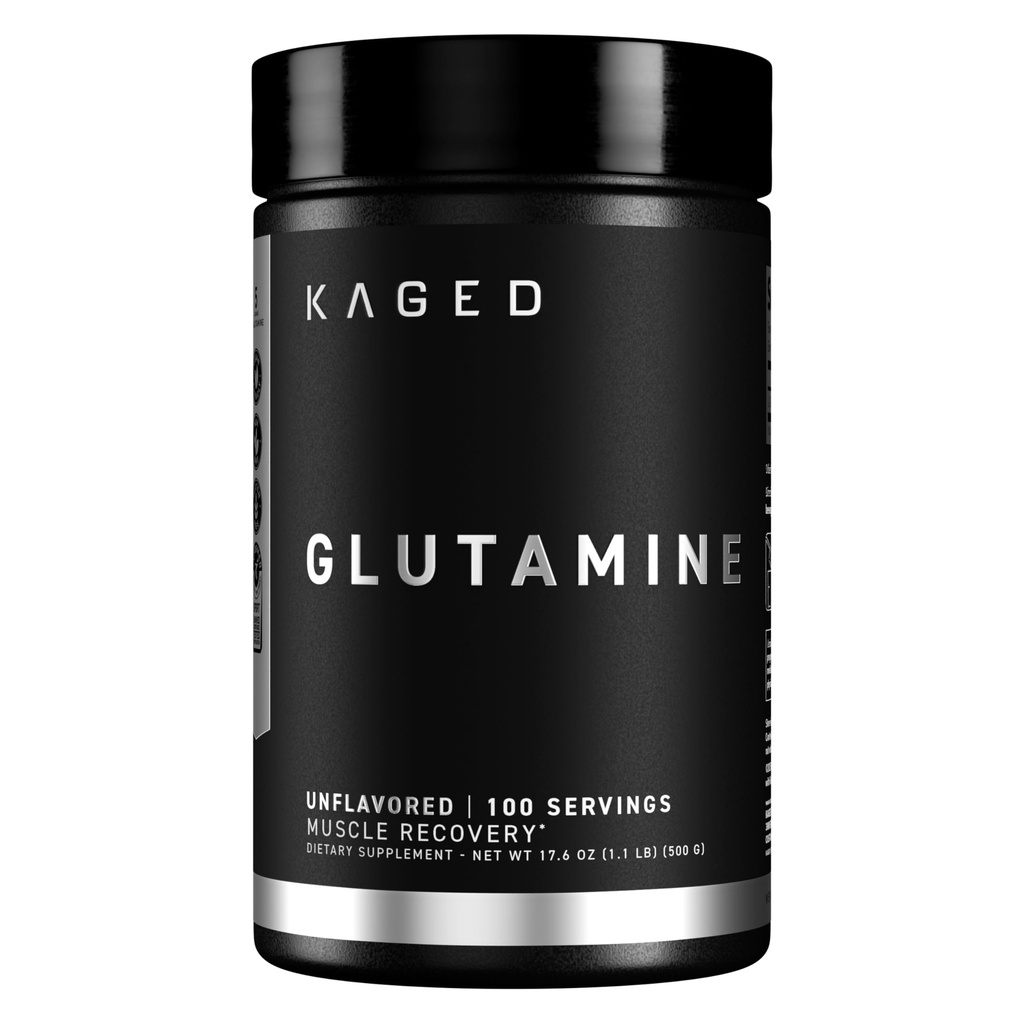 Kaged Muscle, L-Glutamine Powder 500 Gram, Vegan, Support Muscle Recovery, Post Workout, Glutamine, Banned-Substance Free, Unflavored, 100 Servings