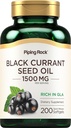 Piping Rock Negro Currant Seed Oil Softgel Capsules ← 1500mg tención 200 Conde Silencio con Gamma Linolenic Acid (GLA) Silencio Non-GMO, Gluten Free Supplement