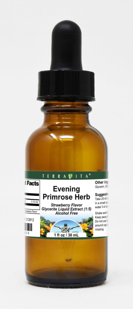 Evening Primrose Herb Glycerite Liquid Extract (1:5) - Strawberry Flavored (1 oz, ZIN: 512812)