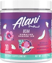 Alani Nu BCAA Hawaiian Shaved Ice ← Branch Chain Essential Amino Acids TENIDO 2:1 Fórmula TENIDO Suplemento Polvo Silencioso Recuperación de músculo Vitaminas para Post-Workout ANTE 30 Servimientos