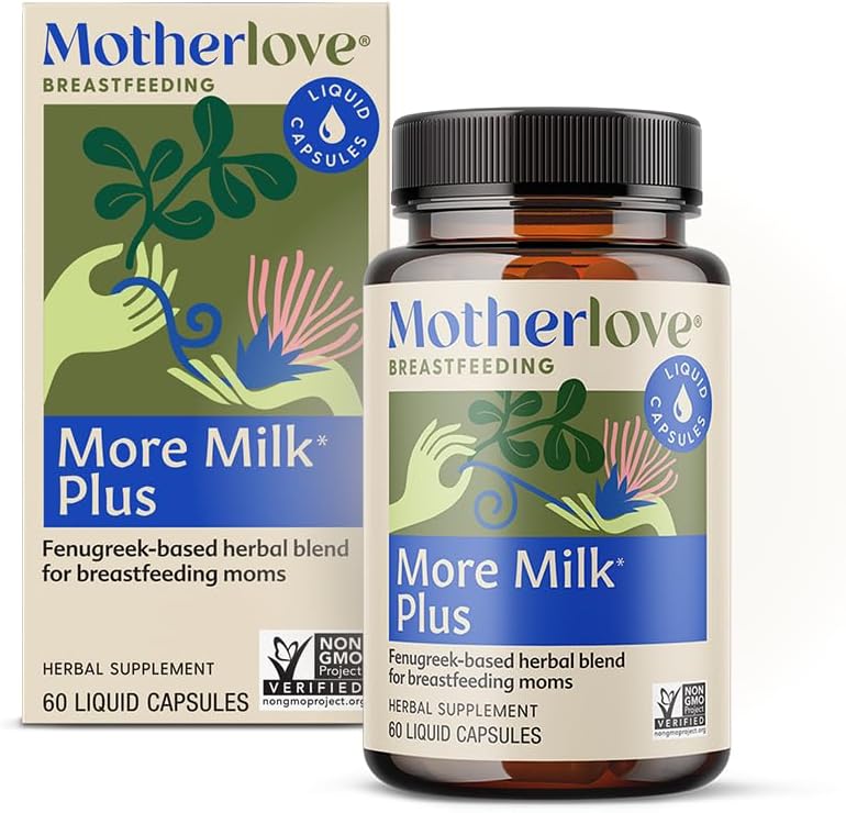 Motherlove Más Milk Plus (60 tapas líquidas) Suplemento de lactancia de base de Fenugreek para apoyar el suministro de leche de mama —No-GMO, hierbas orgánicas, Vegan, Kosher, libre de soja