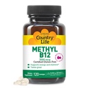 Country Life Methyl B12, 3000 mcg Lozenges, Supports Energy & Stamina, Metabolism & Red Blood Cell Production, Berry Flavor, 120 Vegan Lozenges, Certified Gluten Free & Halal