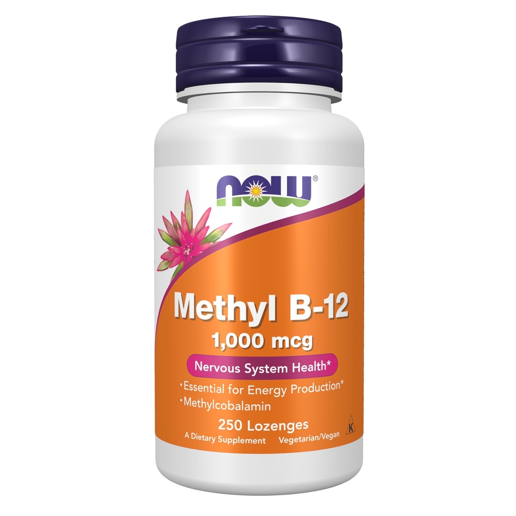 Now Supplements, Methyl B-12 (Methylcobalamin) 1,000 mcg, Nervous System Health*, 250 Lozenges