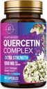 Quercetin Dihydrate 1000mg per Serving - Premium Plant-Based Bioflavonoids - Extra Strength Antioxidant Immune & Respiratory Health Support - High Absorption Quercetin Dihydrate - 60 Veggie Capsules