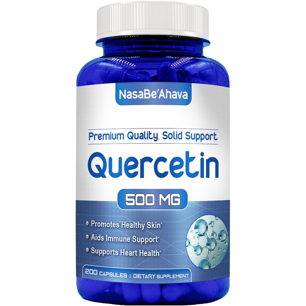 Quercetin 500mg Capsules | Vegan Friendly Quercetin Dihydrate High Potency Antioxidant Supplement for Skin Heart and Immune Support | Gluten-Free | Made in the USA in GMP Facilities (200 Servings)