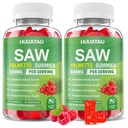 Saw Palmetto Gummies 600mg Saw Palmetto Supplement with Pumpkin Seed Oil, Biotin, Prostate Health Supplements for Men, Advanced DHT Blocker, Hair & Urinary Health Support, Raspberry Flavor, 120 Counts