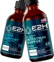 E2H: Suplemento de apoyo al hígado y apoyo intestinal avanzado ← Vegan, Non-GMO - 2 Fl Oz Cada (4 Fl Oz Total) - Bundle