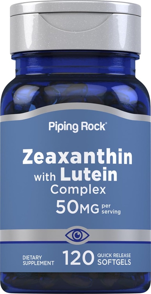 Piping Rock Zeaxanthin Plus Lutein ← 120 Softgels Silencio de Marigold Extract ← Non-GMO, Gluten Free Supplement