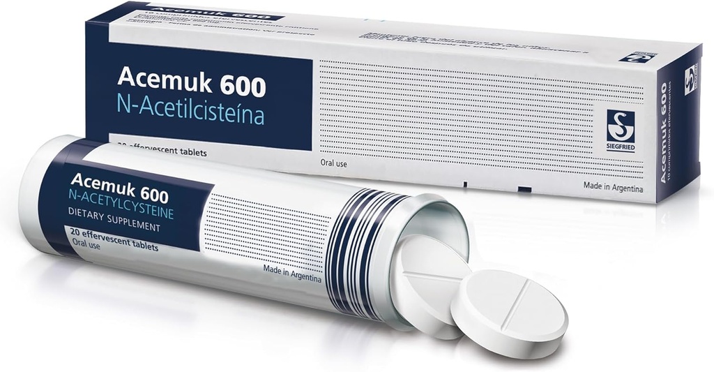 N-Acetylcysteine (NAC) 600mg - Apoya la salud respiratoria, función inmune, hígado " riñón Detox - antioxidante potencial, fácil de absorber - 20 tabletas (1-Pack)