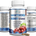Hawthorn Berry 4:1 Extracto (120 cápsulas) Soporte de sistema inmunitario, Super Antioxidante, cápsulas de Berry Hawthorn Concentrado de 2660mg bayas