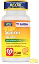 GenCare - Low Dose Aspirin 81mg for Adults Coated (NSAID) 500 Tablets | Adult Low Dose | Enteric Coated Aspirin Pills | Muscle Pain & Menstrual Pain Relief | Fever Reducer | Generic Bayer