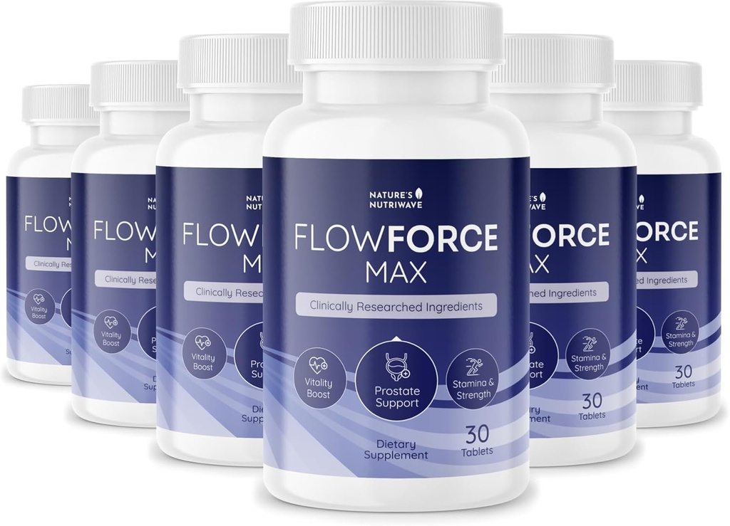 FlowForceMax Herbal Support Supplement - Natural Plant-Based Fórmula con Saw Palmetto Extract tención 30 Chewable Tablets, 6 Month Supply, Made in USA