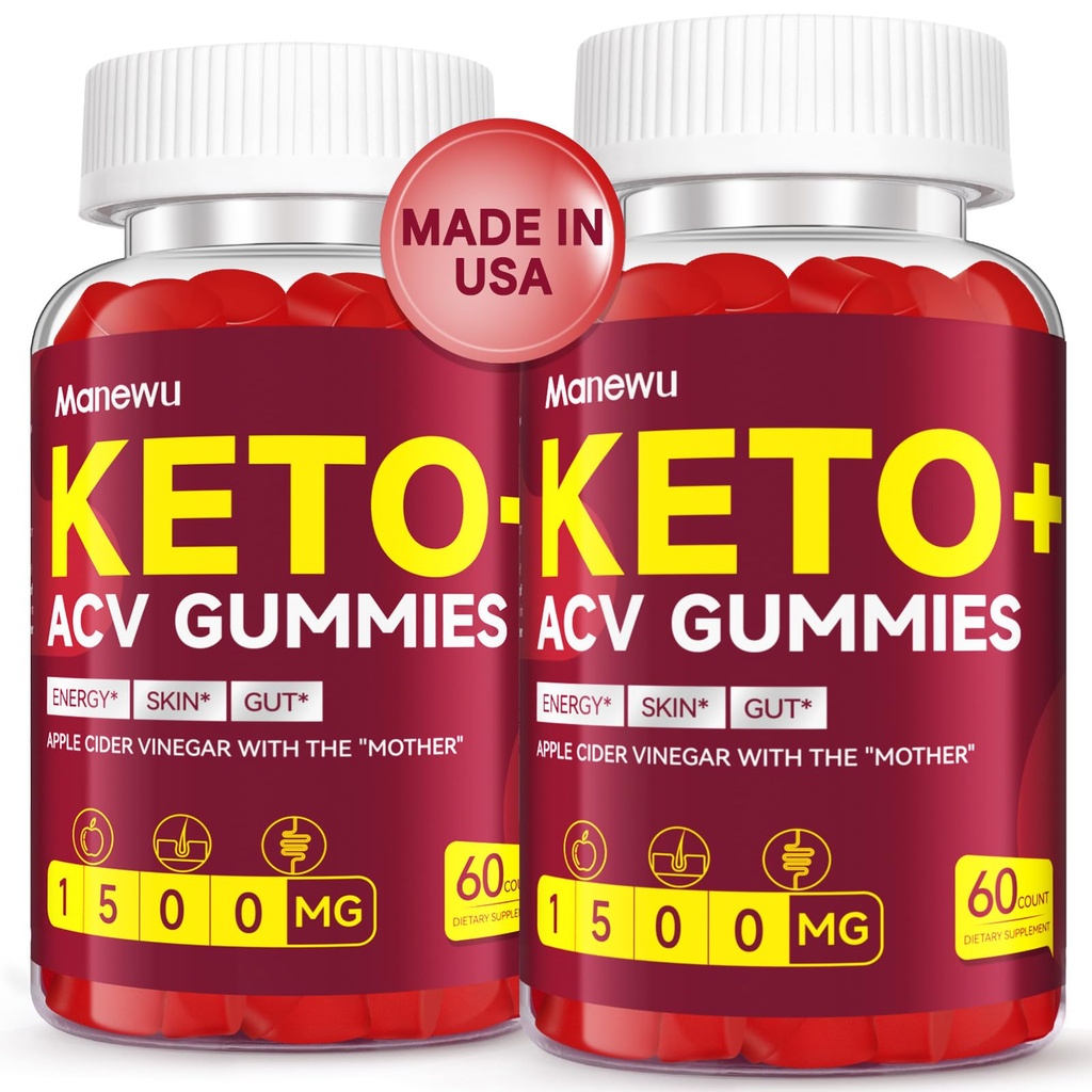 Keto ACV Gummies for Advanced Weight & Loss & Belly Fat Burn - Rapid Fat Burning Diet Suplemento para Mujer Hombre - 1500mg Organic Gluten Free Apple Cider Vinegar with Mother - Support Gut Digestion