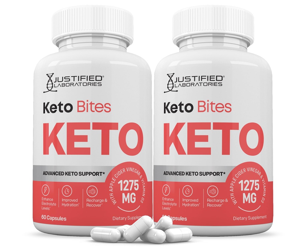 Justified Laboratories (2 Pack) Keto Bites ACV Pills 1275MG Formulated with Apple Cider Vinegar Keto Support Blend Alternative to Gummies 120 Capsules