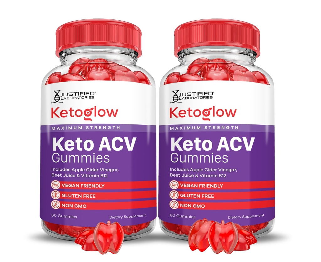(2 Pack) Keto Glow Keto ACV Gummies Advanced Formula 1000MG Ketoglow Keto Gummies Apple Cider Vinegar Formulated with Pomegranate Beet Juice Powder B12 Vegan Non GMO 120 Gummys