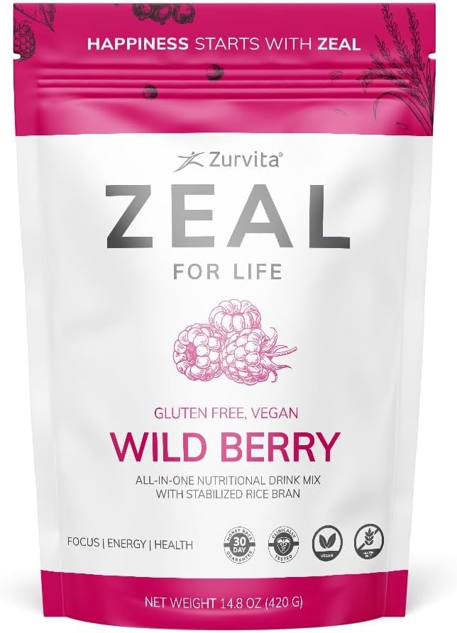 Zurvita - Zeal for Life 30-Day Wellness Bag - Wild Berry Flavor - Daily Nutritional Supplement for Vitality, Immunity, " Global Wellness - 420 Grams