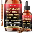 12in1 Dandelion Root Liquid Extract with Milk Thistle, Artichoke Extract, Turmeric, Beet Root, N-Acetyl Cysteine and 6 More Herbals - 1 Fl Oz - 60 Days Supply