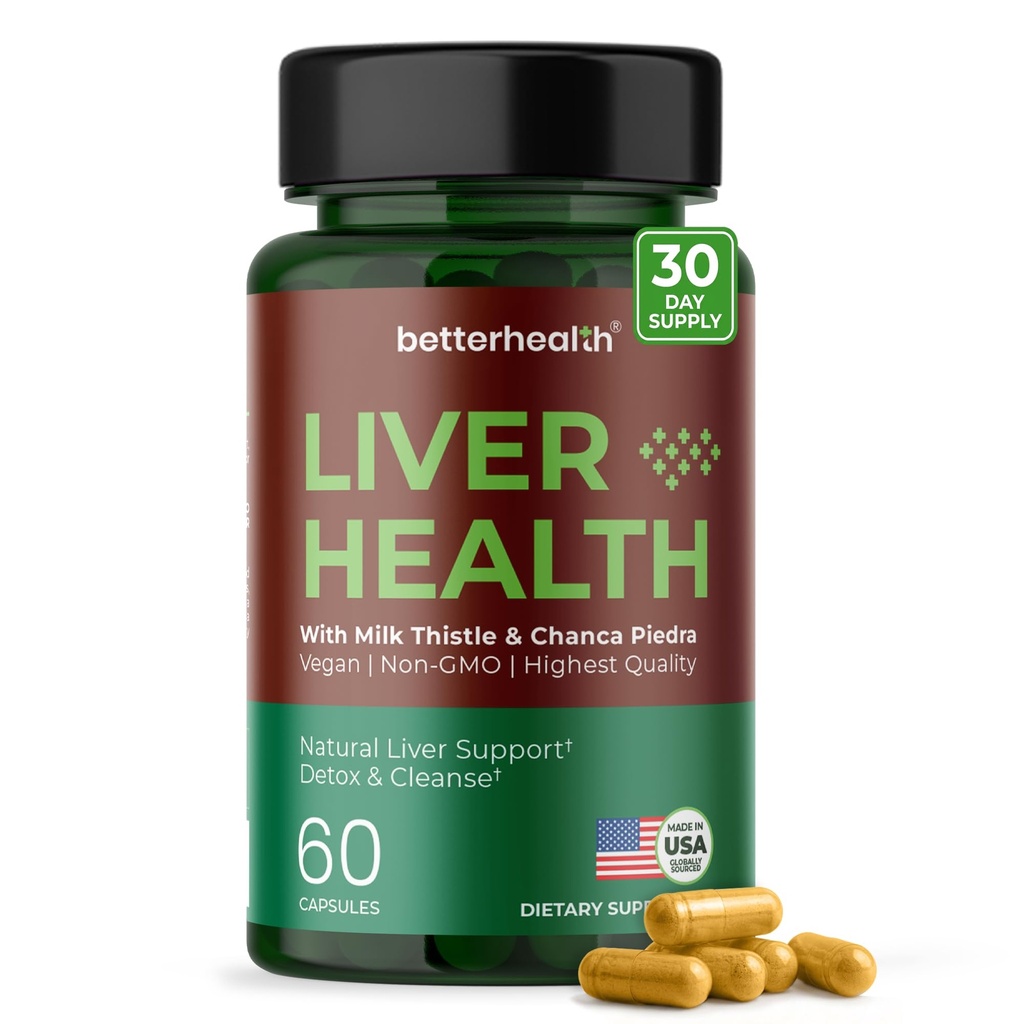 Liver Cleanse Detox & Repair Supplement with Milk Thistle, Dandelion Root & Artichoke Extract – Herbal Liver Support & Daily Detox Capsules for Men & Women, Vegan, 60 Count