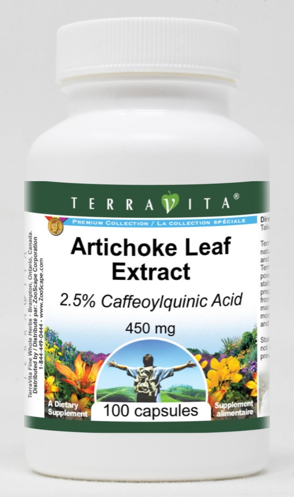 Artichoke Leaf Extract - 2.5% Caffeoylquinic Acid - 450 mg (100 Capsules, ZIN: 516208)