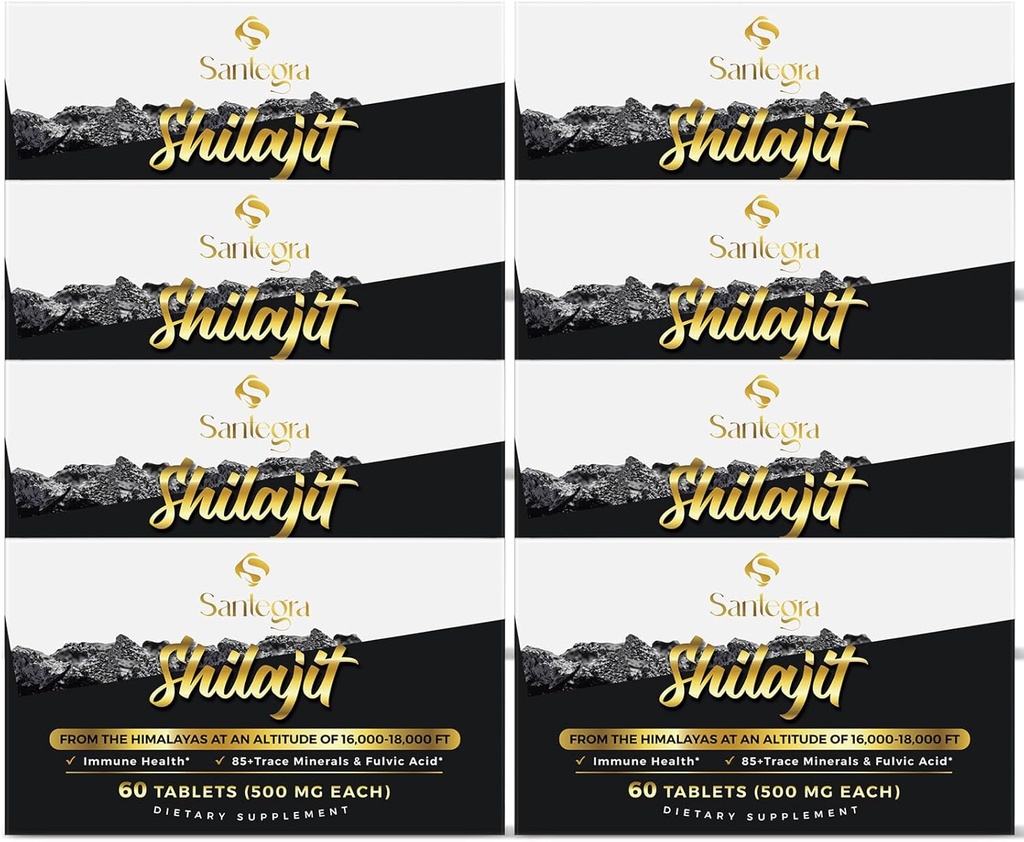 30,000 MG Shilajit Tablets, 100% Shilajit Pure Tablets for Women &amp; Men, Himalayan Organic, Fulvic Acid &amp; 85+ Trace Minerals, Resin Supplement for Energy and Immune System, 480 Condes