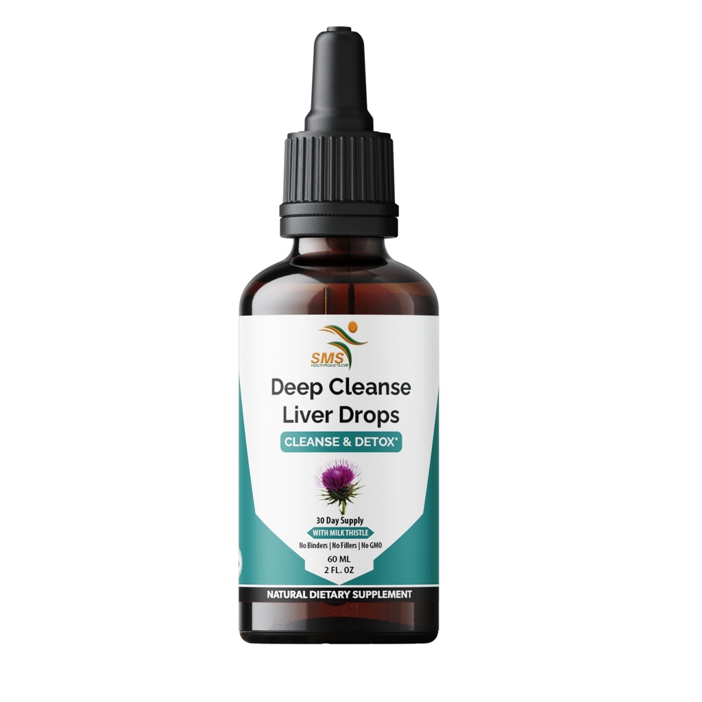 Deep Liver Cleanse Liquid Drops with Milk Thistle, Artichoke Extract, Dandelion Leaf & Turmeric Curcumin for Detox, Repair & Immunity - Organic, Non-GMO - 2 fl oz Bottle