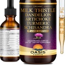 2 Pack Milk Thistle Drops for Liver Cleanse Detox & Repair, Milk Thistle Extract Liquid Supplement with Dandelion & Artichoke for Liver Support, Vegan, Organic, Alcohol-Free, 4 FL OZ