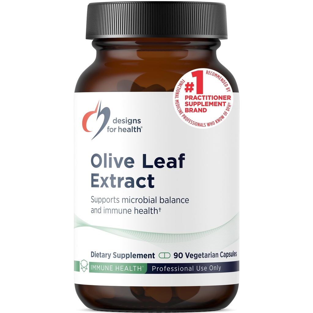 Designs for Health Olive Leaf Extract Capsules - 500mg Leaves Extract Supplement Standardized to 20% Oleuropein - Supports Microbial Balance + Immune Health, Non-GMO + Vegetarian (90 Capsules)