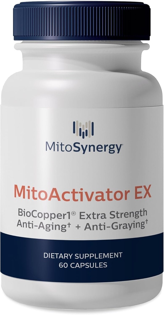 MitoActivator EX - BioCopper1 Cu1 (Cunermuspir) 0.5mg Extra Strength Bioavailable Copper - Mitochondrial NAD+ ATP Booster, Anti-Aging, Anti-Graying, Tick Immune Support