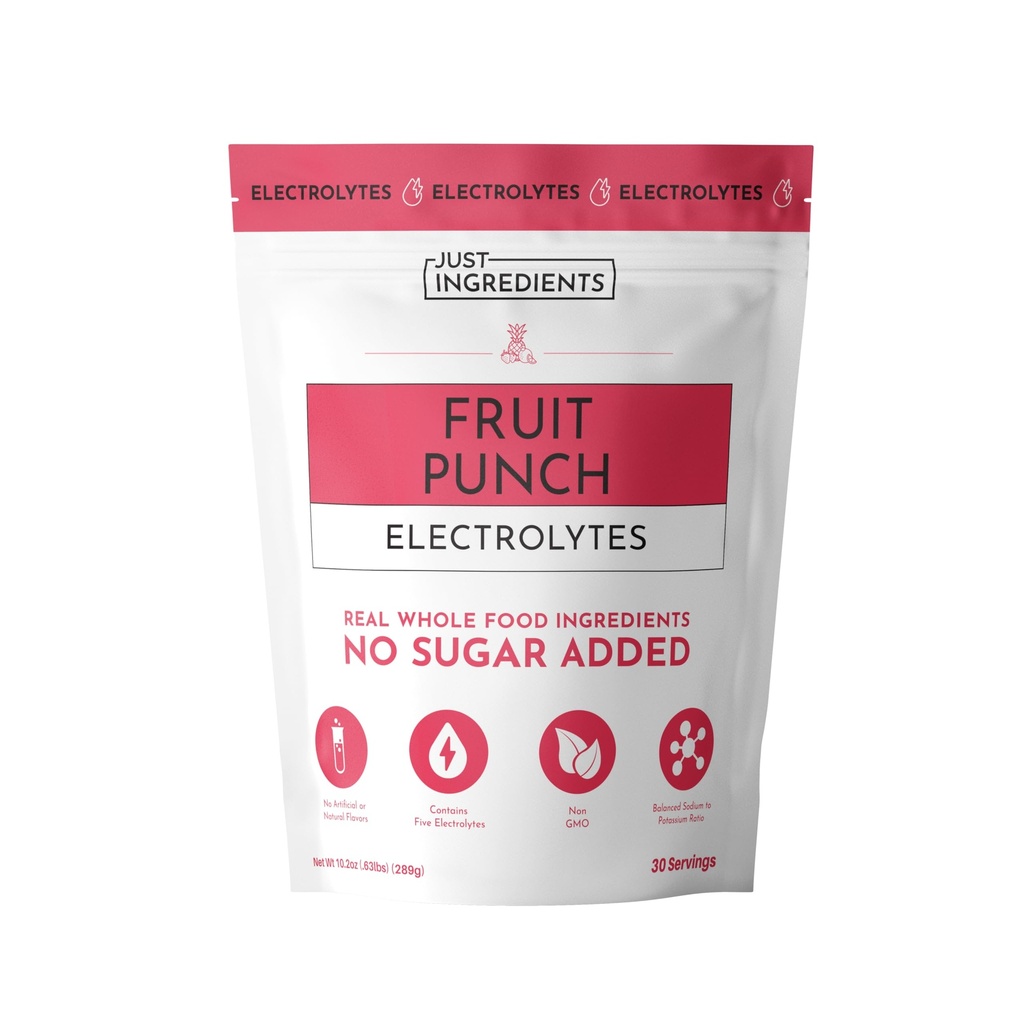 Fruit Punch Electrolytes-30 Serving Hydration Drink Mix with Coconut Water, Sea Salt, and Trace Minerals - Supports Hydration, Recovery, and Electrolyte Balance*